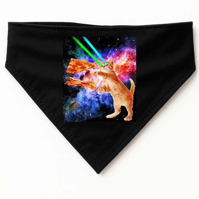 Space Hunger Flying Cat Pizza Bacon1 USA-Made Doggie Bandana