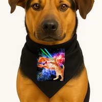 Space Hunger Flying Cat Pizza Bacon1 USA-Made Doggie Bandana