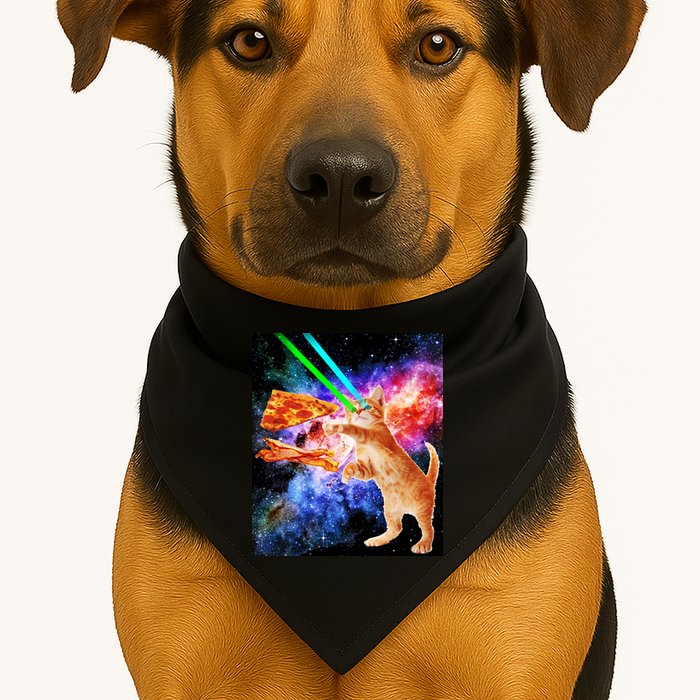 Space Hunger Flying Cat Pizza Bacon1 USA-Made Doggie Bandana