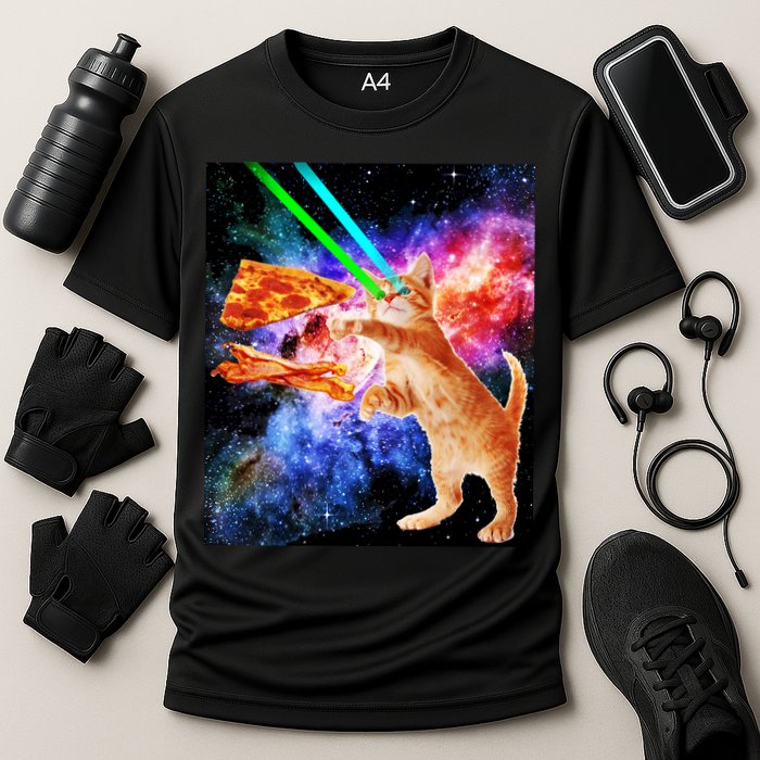 Space Hunger Flying Cat Pizza Bacon1 Performance Shirt