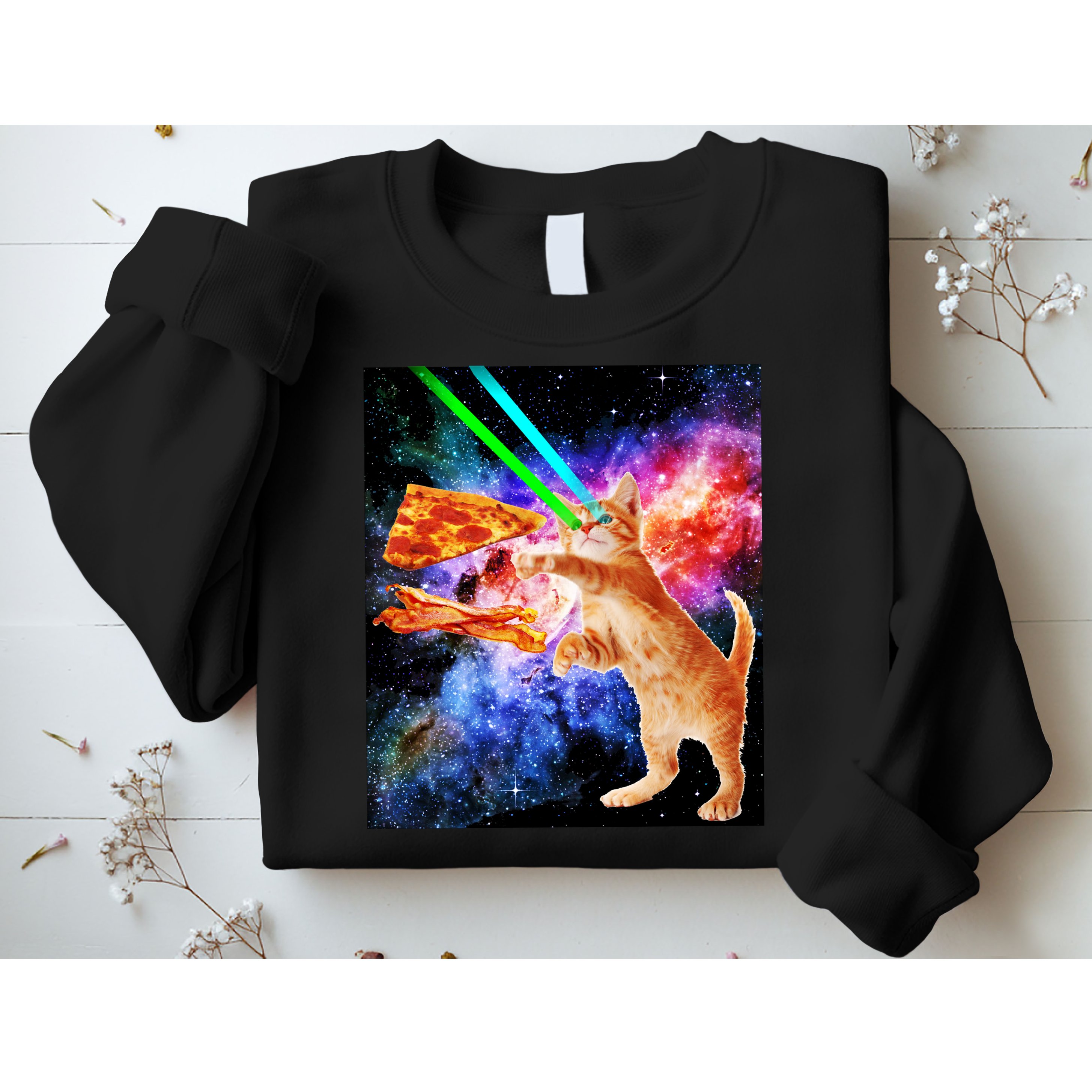 Space Hunger Flying Cat Pizza Bacon1 Sweatshirt