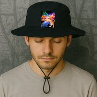 Space Hunger Flying Cat Pizza Bacon1 Bucket Hat