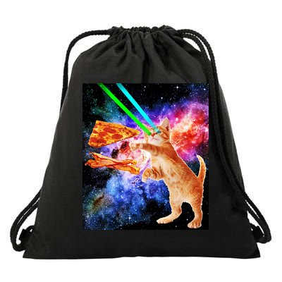 Space Hunger Flying Cat Pizza Bacon1 Drawstring Bag
