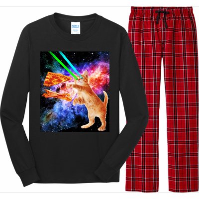 Space Hunger Flying Cat Pizza Bacon1 Long Sleeve Pajama Set