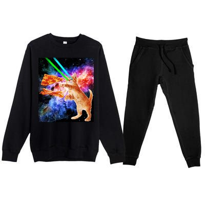 Space Hunger Flying Cat Pizza Bacon1 Premium Crewneck Sweatsuit Set