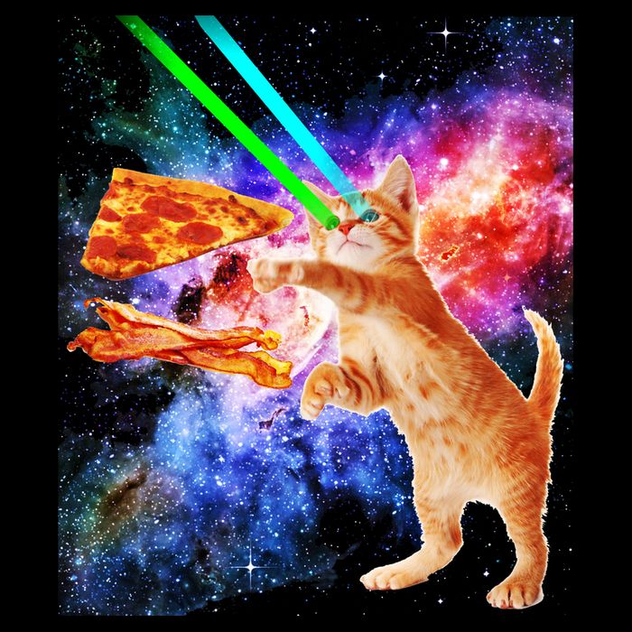 Space Hunger Flying Cat Pizza Bacon1 Mousepad