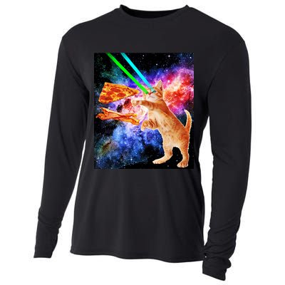 Space Hunger Flying Cat Pizza Bacon1 Cooling Performance Long Sleeve Crew