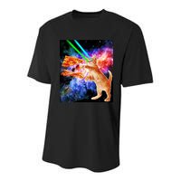 Space Hunger Flying Cat Pizza Bacon1 Youth Performance Sprint T-Shirt