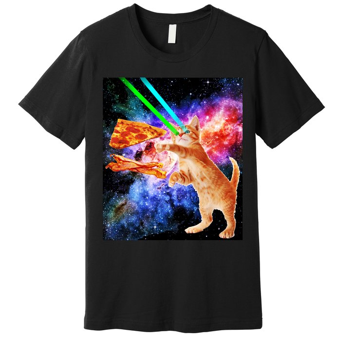 Space Hunger Flying Cat Pizza Bacon1 Premium T-Shirt