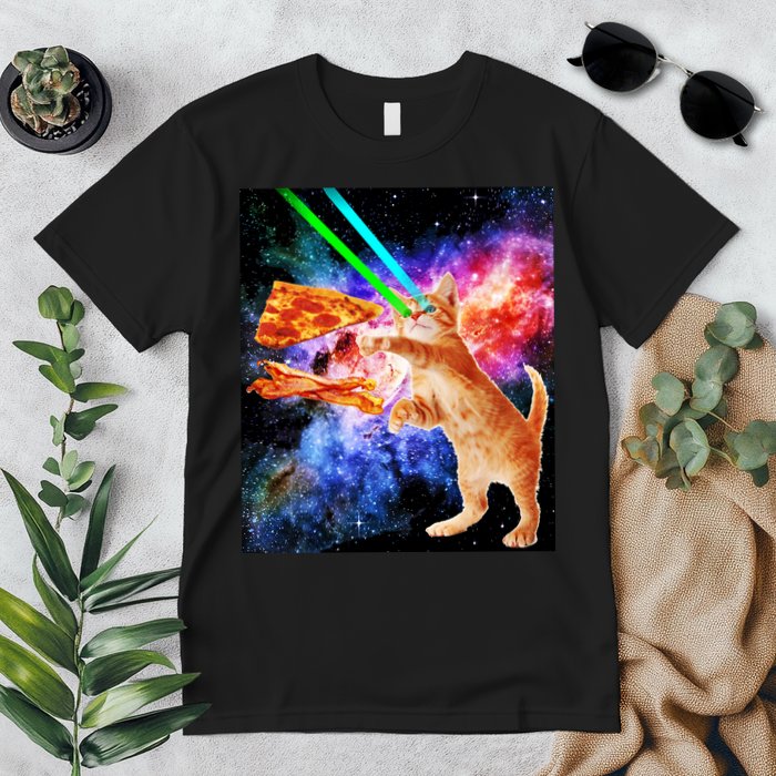 Space Hunger Flying Cat Pizza Bacon1 Premium T-Shirt