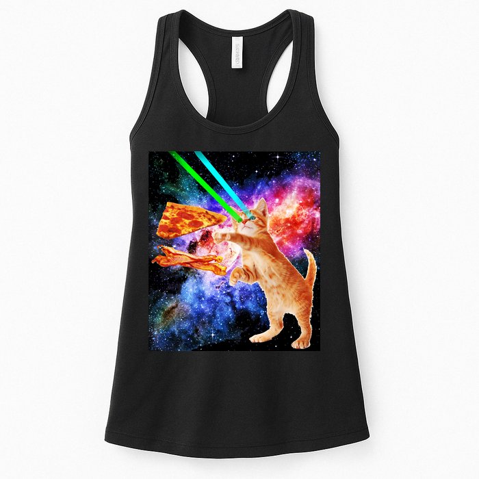Space Hunger Flying Cat Pizza Bacon1 Womens Tank Top