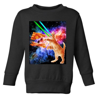 Space Hunger Flying Cat Pizza Bacon1 Toddler Sweatshirt