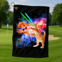 Space Hunger Flying Cat Pizza Bacon1 Golf Towel