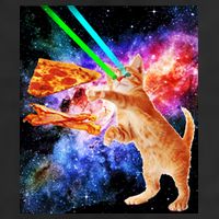 Space Hunger Flying Cat Pizza Bacon1 Microfiber Hand Towel