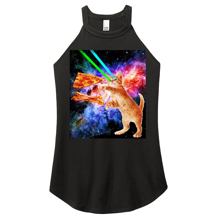 Space Hunger Flying Cat Pizza Bacon1 Women's Perfect Tri Rocker Tank