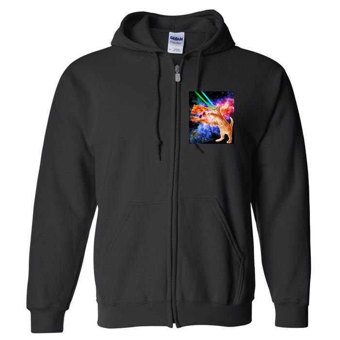 Space Hunger Flying Cat Pizza Bacon1 Full Zip Hoodie