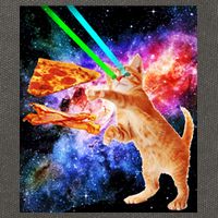 Space Hunger Flying Cat Pizza Bacon1 Cotton Canvas Backpack
