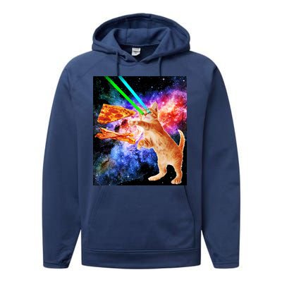 Space Hunger Flying Cat Pizza Bacon1 Performance Fleece Hoodie