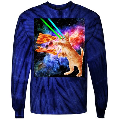 Space Hunger Flying Cat Pizza Bacon1 Tie-Dye Long Sleeve Shirt