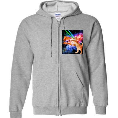 Space Hunger Flying Cat Pizza Bacon1 Full Zip Hoodie