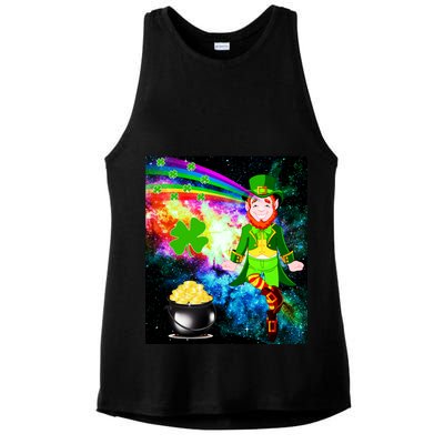 Space Hunger Irish in Space Rainbow Laser Ladies PosiCharge Tri-Blend Wicking Tank
