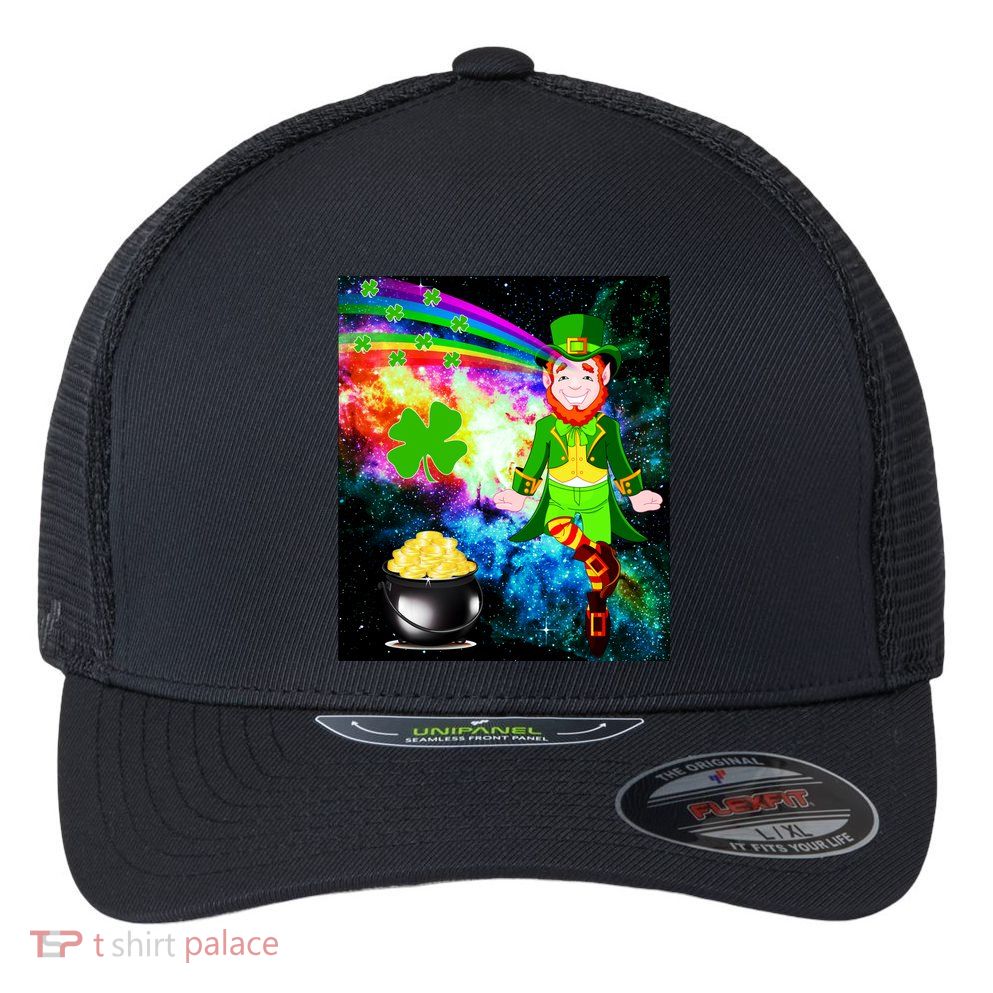 Space Hunger Irish in Space Rainbow Laser Flexfit Unipanel Trucker Cap