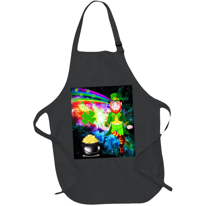 Space Hunger Irish in Space Rainbow Laser Full-Length Apron With Pockets