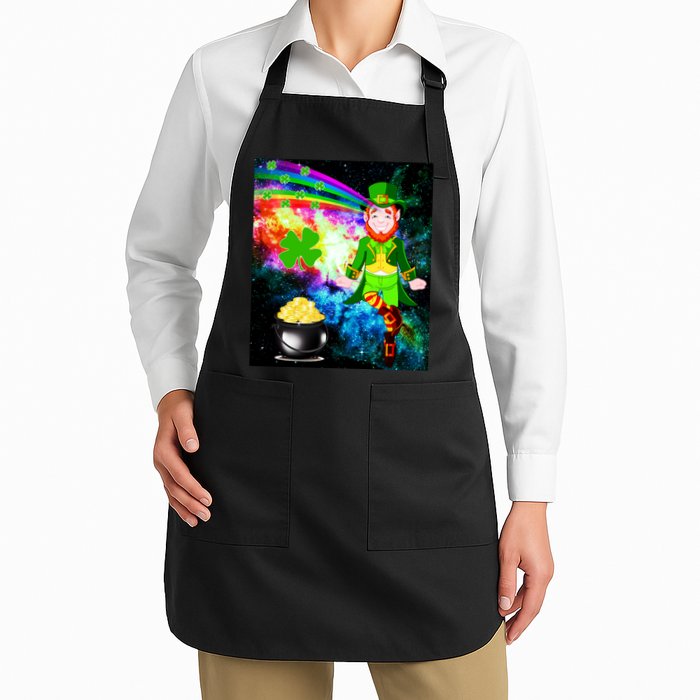 Space Hunger Irish in Space Rainbow Laser Full-Length Apron With Pockets
