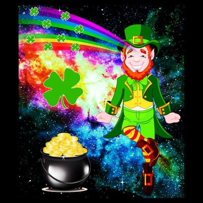 Space Hunger Irish in Space Rainbow Laser T-Shirt