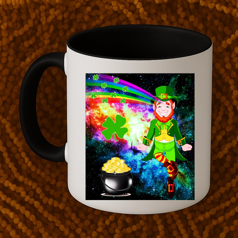 Space Hunger Irish in Space Rainbow Laser Mug
