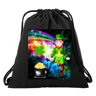 Space Hunger Irish in Space Rainbow Laser Drawstring Bag