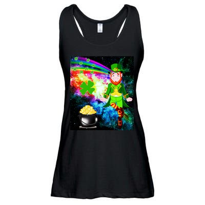 Space Hunger Irish in Space Rainbow Laser Ladies Essential Flowy Tank