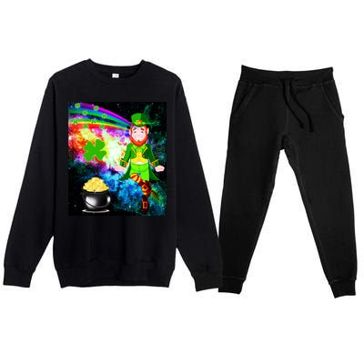 Space Hunger Irish in Space Rainbow Laser Premium Crewneck Sweatsuit Set