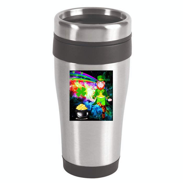 Space Hunger Irish in Space Rainbow Laser 16oz Travel Tumbler