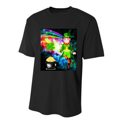 Space Hunger Irish in Space Rainbow Laser Youth Performance Sprint T-Shirt