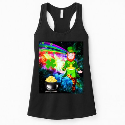 Space Hunger Irish in Space Rainbow Laser Womens Tank Top