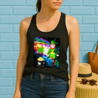 Space Hunger Irish in Space Rainbow Laser Womens Tank Top
