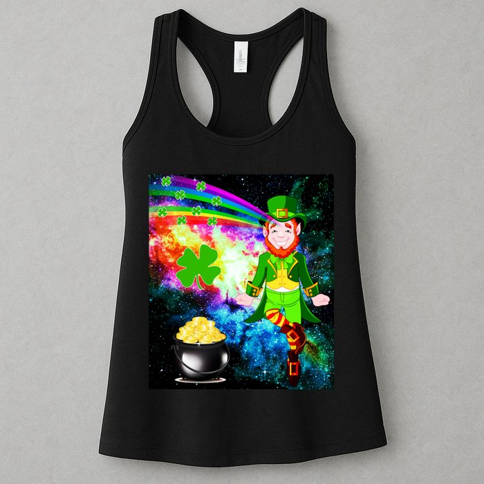 Space Hunger Irish in Space Rainbow Laser Womens Tank Top