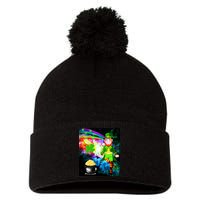 Space Hunger Irish in Space Rainbow Laser Pom Pom 12in Knit Beanie