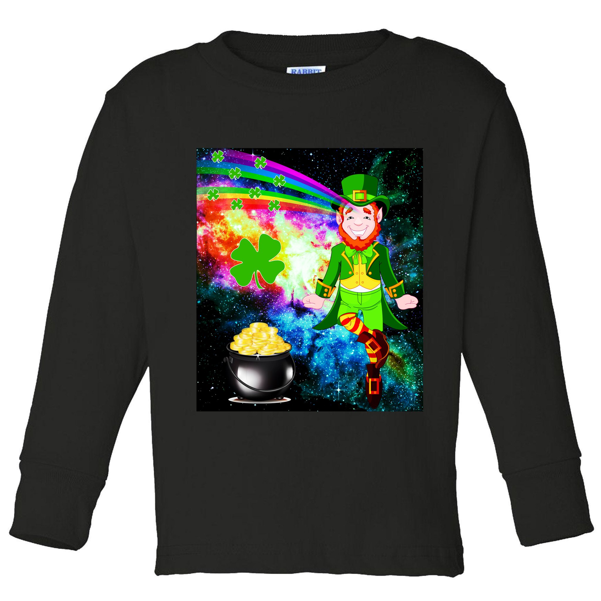 Space Hunger Irish in Space Rainbow Laser Toddler Long Sleeve Shirt