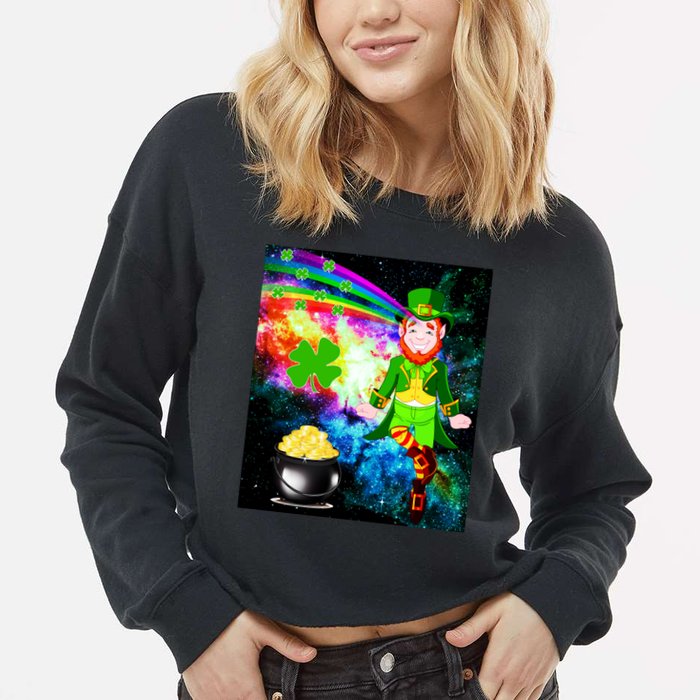 Space Hunger Irish in Space Rainbow Laser Cropped Pullover Crew