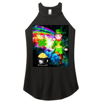 Space Hunger Irish in Space Rainbow Laser Women's Perfect Tri Rocker Tank