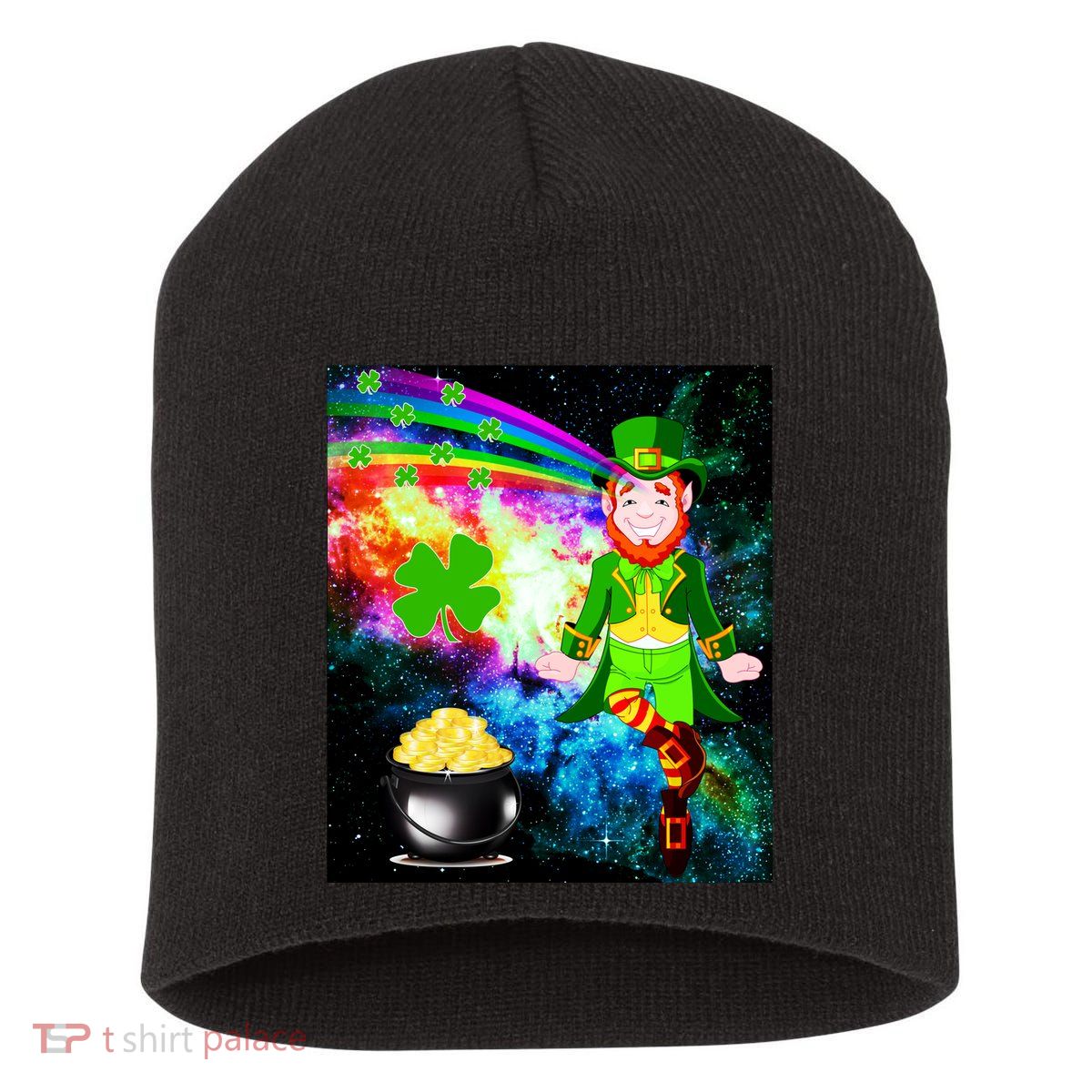 Space Hunger Irish in Space Rainbow Laser Short Acrylic Beanie