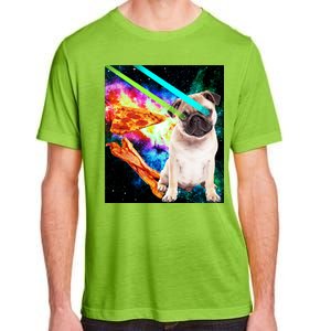 Space Hunger Pug Laser Pizza Bacon Adult ChromaSoft Performance T-Shirt