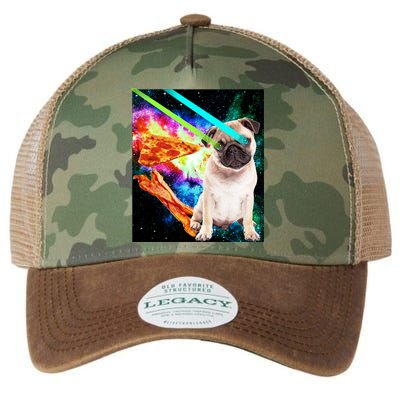 Space Hunger Pug Laser Pizza Bacon Legacy Tie Dye Trucker Hat