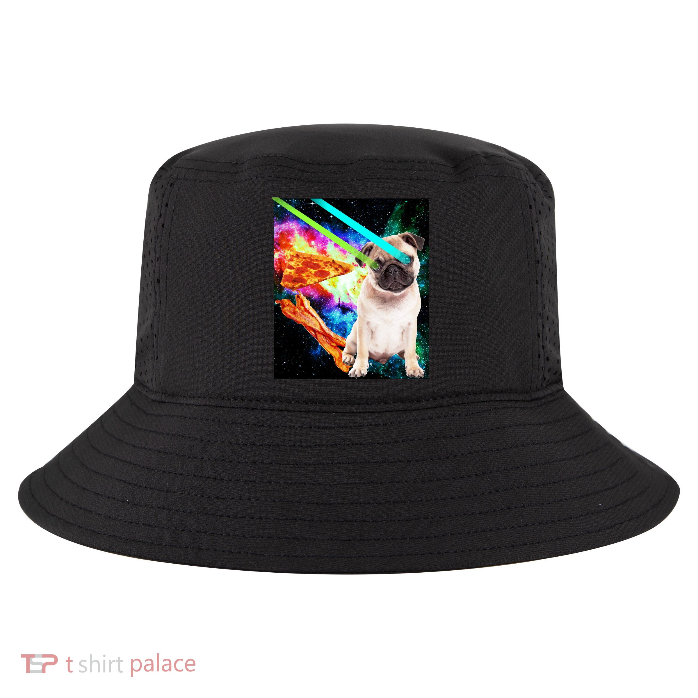 Space Hunger Pug Laser Pizza Bacon Cool Comfort Performance Bucket Hat
