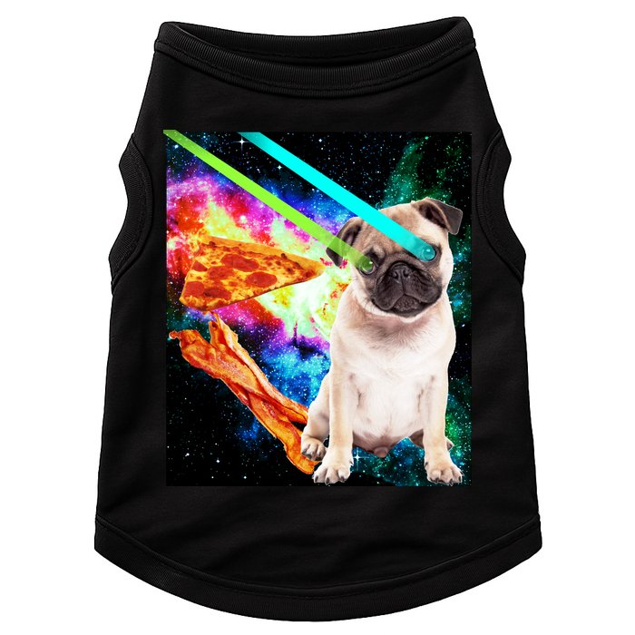 Space Hunger Pug Laser Pizza Bacon Doggie Tank