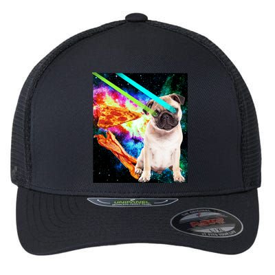 Space Hunger Pug Laser Pizza Bacon Flexfit Unipanel Trucker Cap