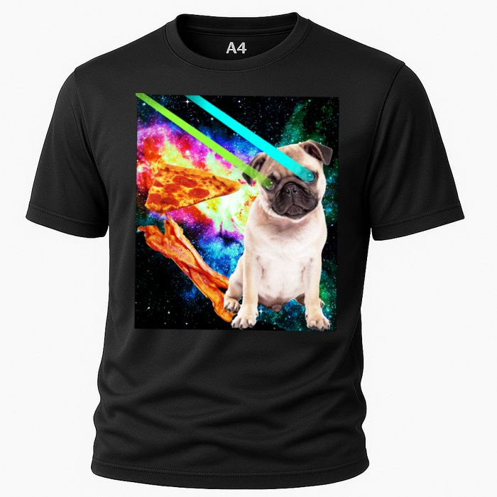Space Hunger Pug Laser Pizza Bacon Performance Shirt