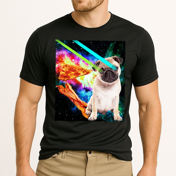 Space Hunger Pug Laser Pizza Bacon Performance Shirt